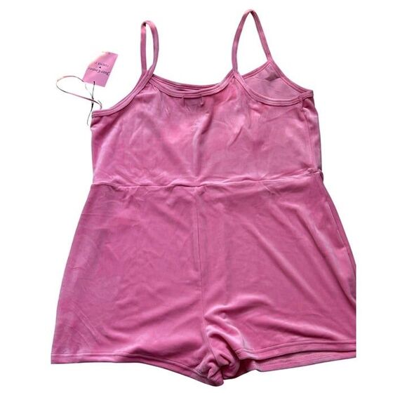 Juicy Couture Pink Velour Rhinestone Logo Romper Womens Plus Size Loungewear Sle - Picture 2 of 12